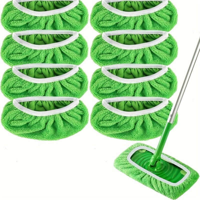 8pcs. Mop Replacement Pad. Flat Floor Mop Cloth. Washable And Durable Replacement Mop Cloth. Dust Removal Mop Head. Wet And Dry Use. Easy To Clean. Cleaning Supplies. Back To School Supplies